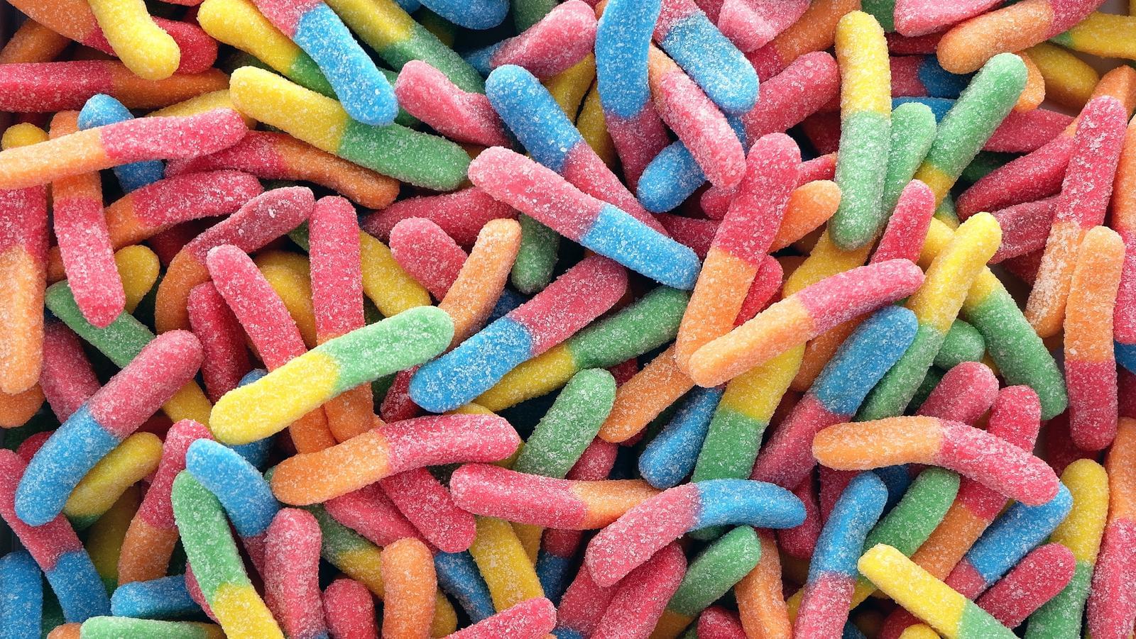 A pile of candy worms